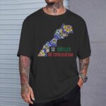 Moroccan Heritage T-Shirt – Zellij Map Design - Image 6